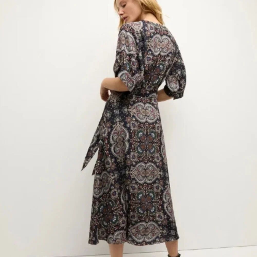 Veronica Beard Wyatt Kaleidoscope-Print Dress Navy Multi 6 NWT - Picture 3 of 7